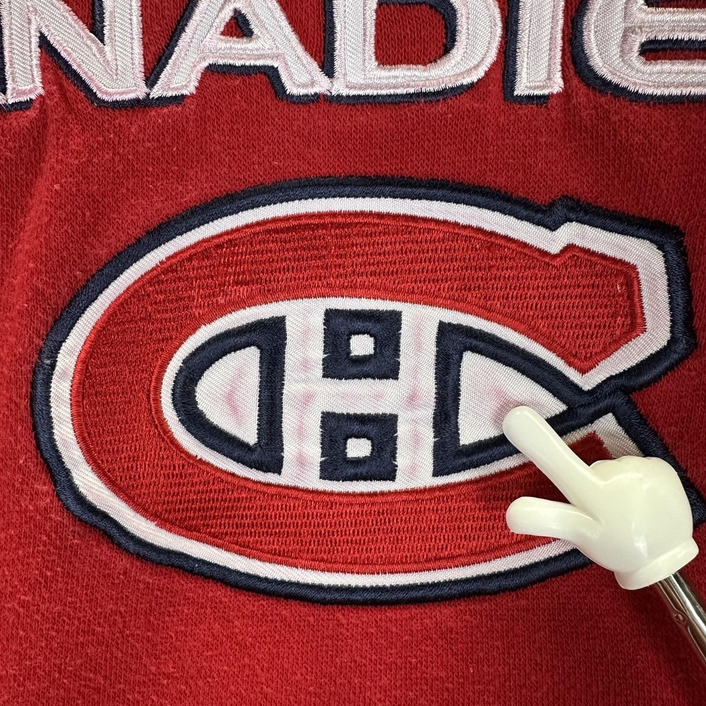 Montreal Canadiens Hoodie Boys 8 Red NHL Hockey Reebok Fleece Logo Sweatshirt - Picture 8 of 13